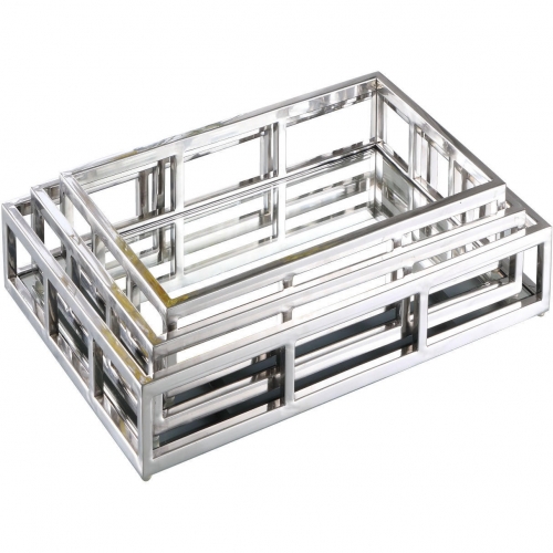 1008 Rectangular Stainless Steel Mirrored Nesting Trays